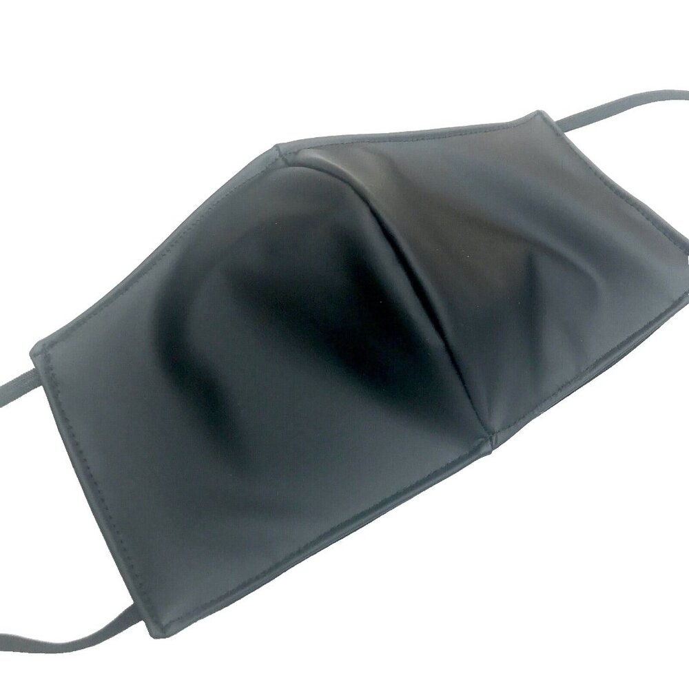 Black Matte PVC Face Mask Wet Look Shiny Latex Cyber Goth Costume Mens Cosplay